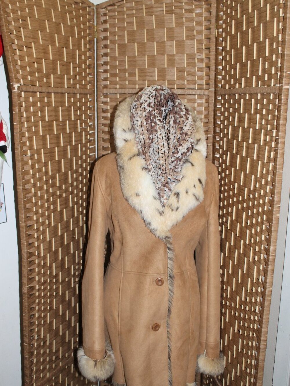 Women's leather and faux fur coat.